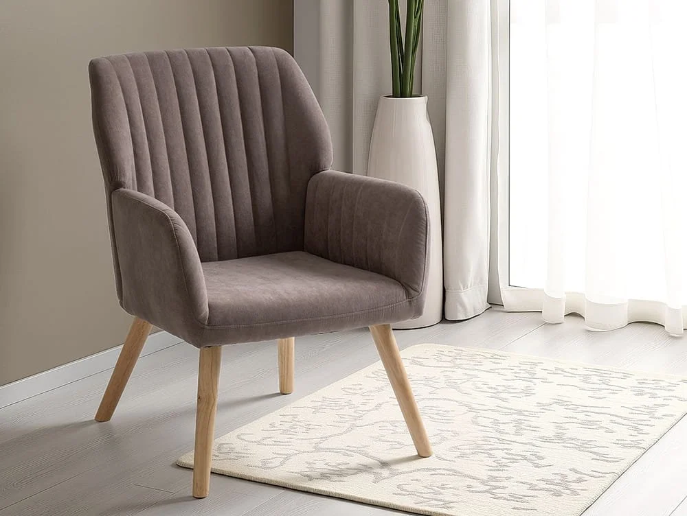 Seconique Seconique Jordan Brown Velvet Accent Chair