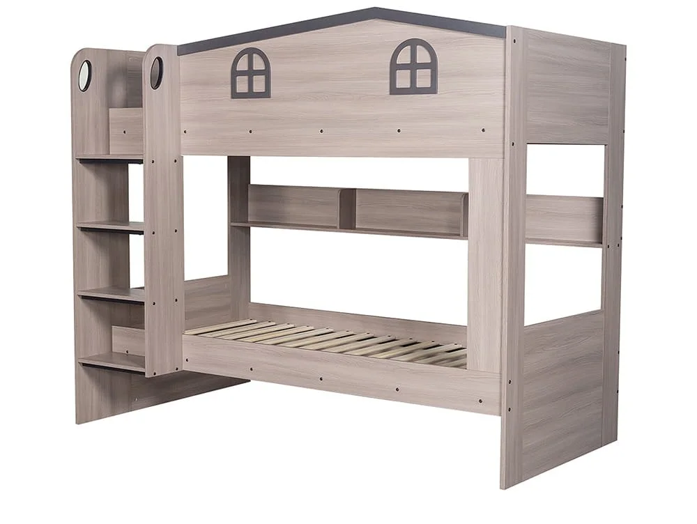 Seconique Seconique Hector Ash Grey Wooden Bunk Bed Frame