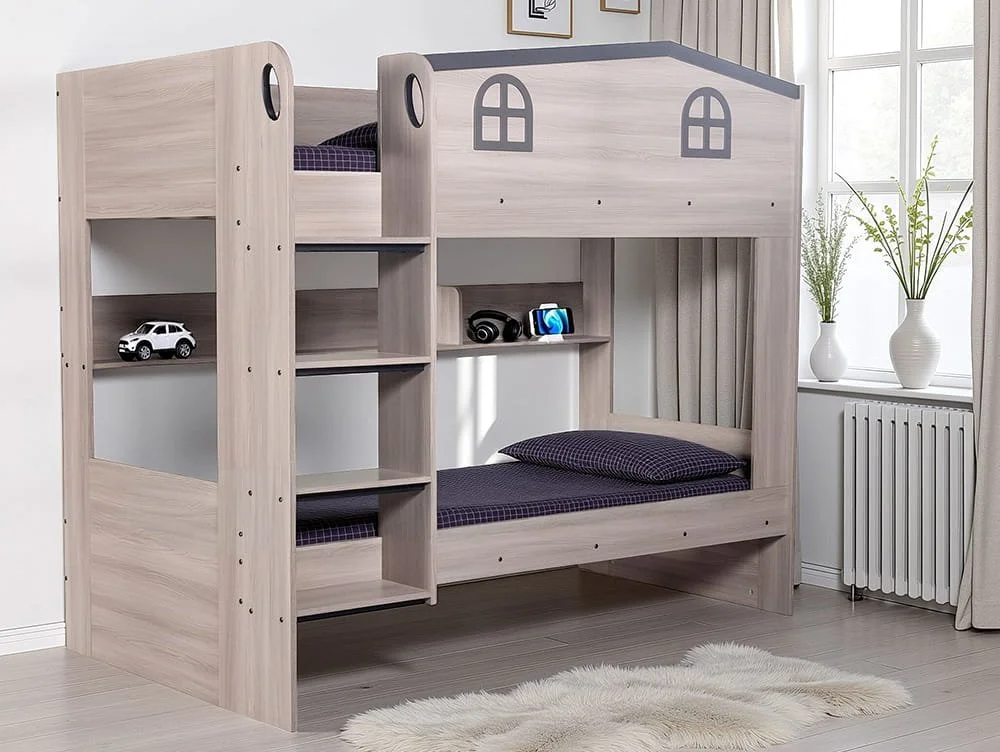 Seconique Seconique Hector Ash Grey Wooden Bunk Bed Frame