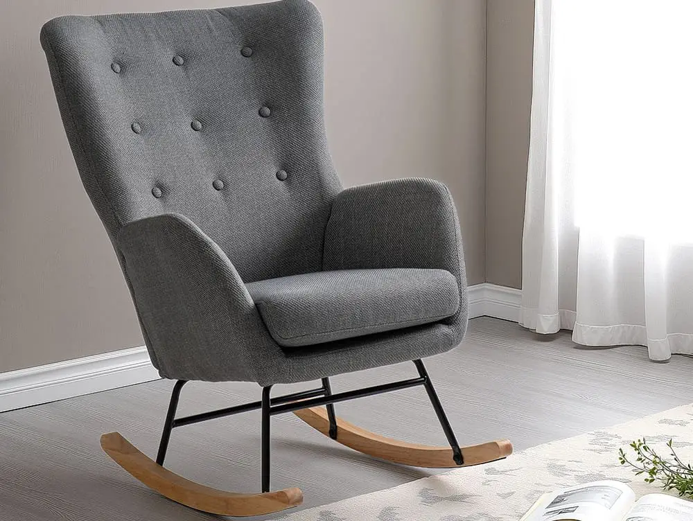Seconique Seconique Hayden Dark Grey Fabric Rocking Chair