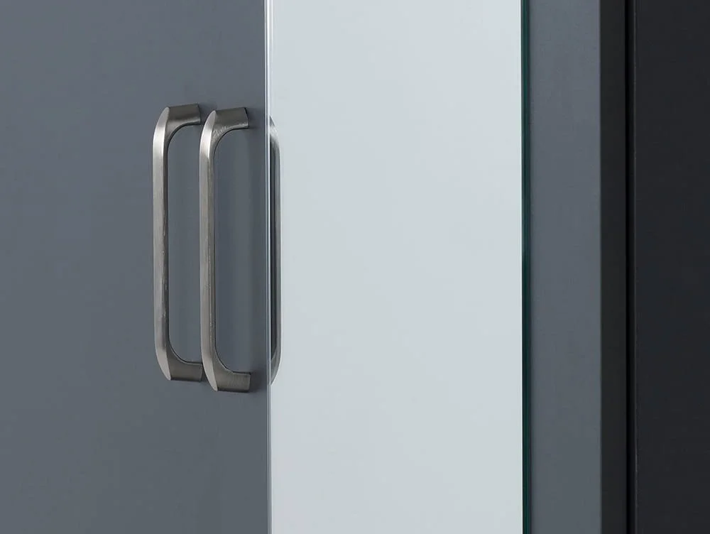 Seconique Seconique Dakota Dark Grey 2 Door 1 Drawer Mirrored Wardrobe