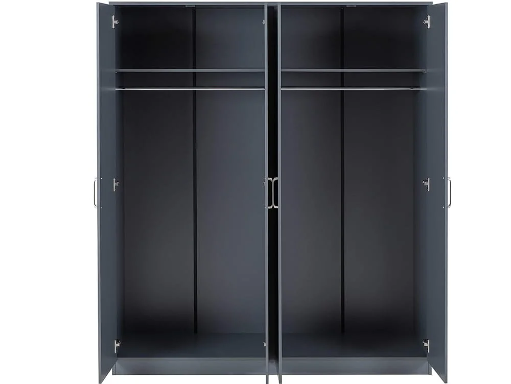 Seconique Seconique Dakota Dark Grey 4 Door Wardrobe