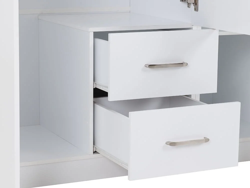 Seconique Seconique Dakota White 3 Door 2 Drawer Mirrored Wardrobe
