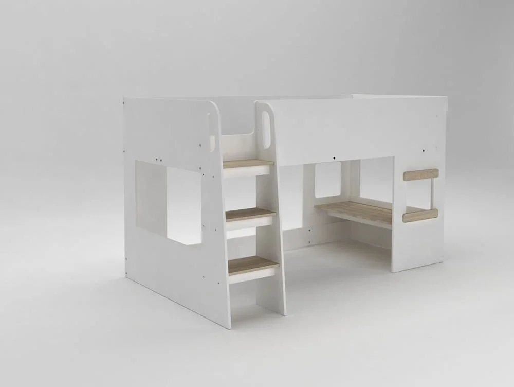 Kidsaw Kidsaw Canbrera White Wooden Mid Sleeper Bed