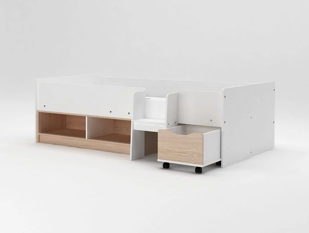 Kidsaw Kidsaw Galley White and Oak Cabin Bed Frame