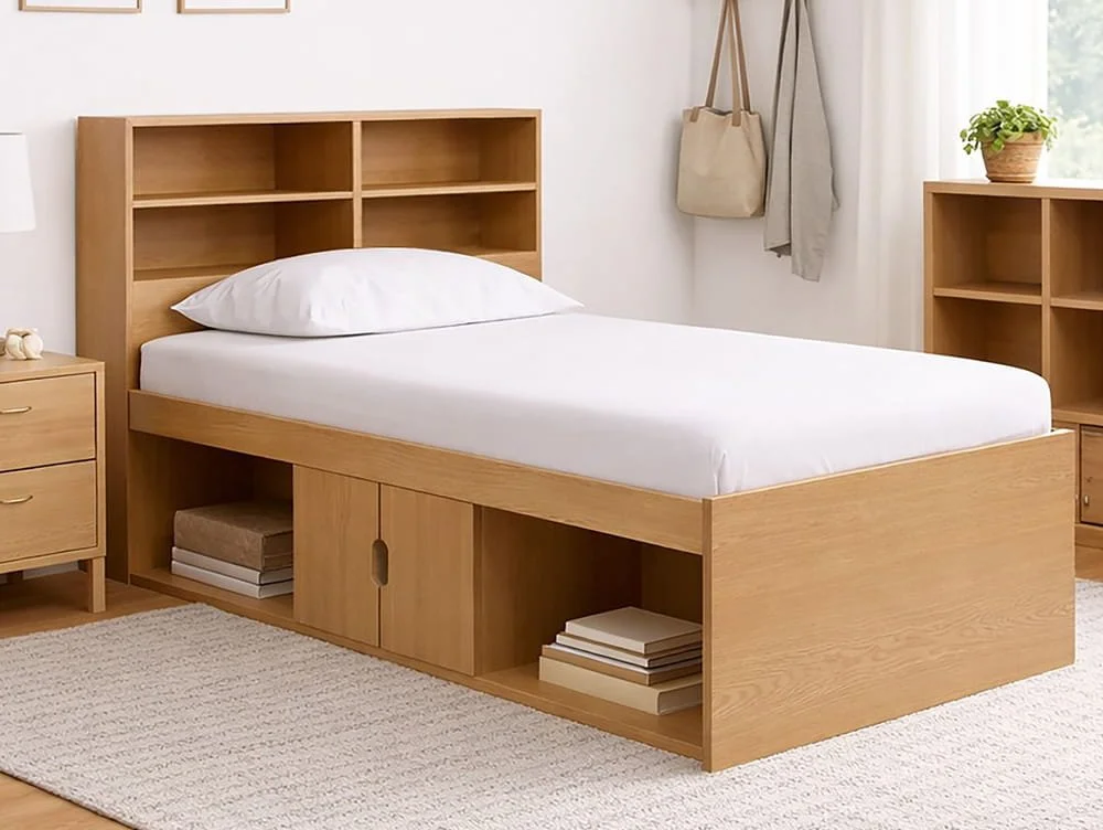 Kidsaw Kidsaw Low Cabin Oak Bookcase Headboard Cabin Bed Frame