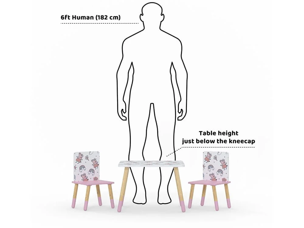 Kidsaw Kidsaw Peppa Pig Pattern Table and Chairs