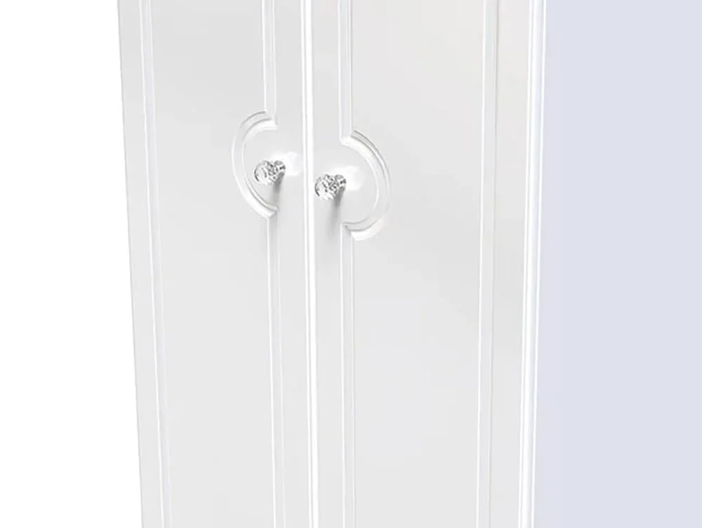 Welcome Welcome Balmoral White High Gloss 2 Door 2 Drawer Tall Double Wardrobe (Assembled)