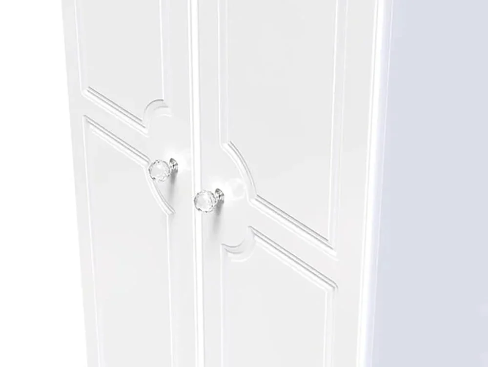 Welcome Welcome Balmoral White High Gloss 2 Door Tall Double Wardrobe (Assembled)