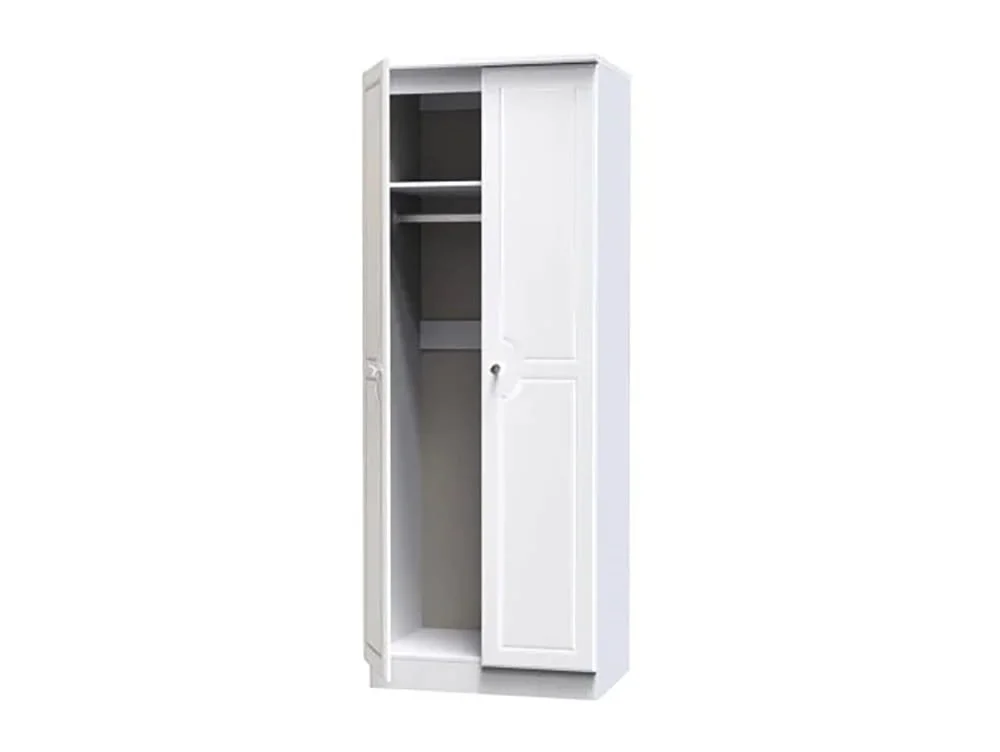 Welcome Welcome Balmoral White High Gloss 2 Door Tall Double Wardrobe (Assembled)