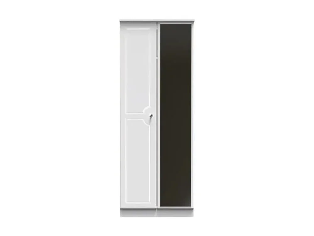 Welcome Welcome Balmoral White High Gloss 2 Door Tall Mirrored Double Wardrobe (Assembled)