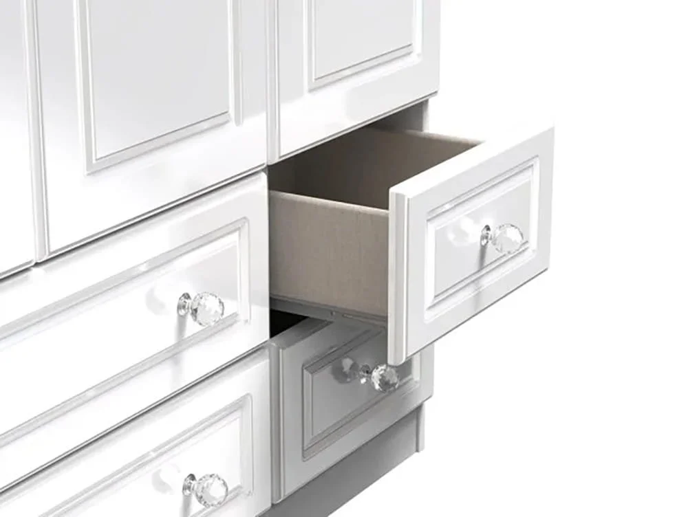 Welcome Welcome Balmoral White High Gloss 3 Door 4 Drawer Tall Triple Wardrobe (Assembled)