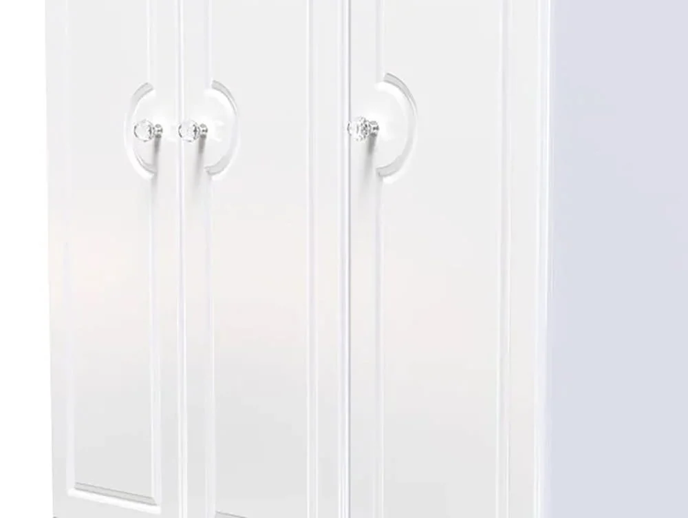 Welcome Welcome Balmoral White High Gloss 3 Door 4 Drawer Triple Wardrobe (Assembled)