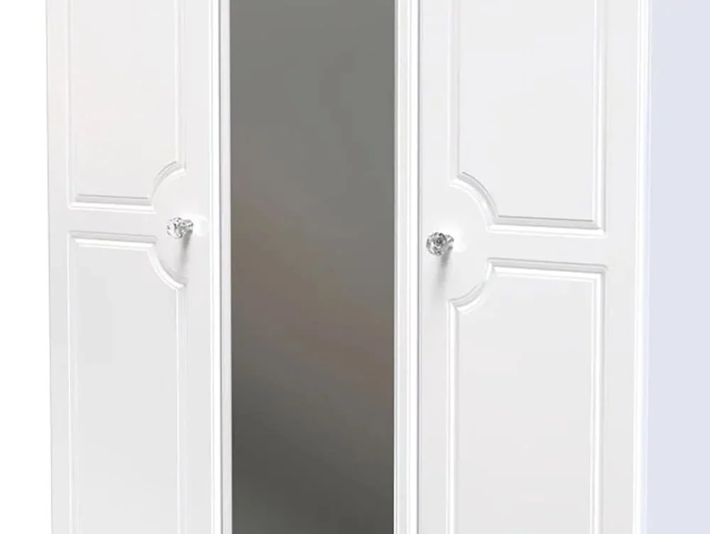 Welcome Welcome Balmoral White High Gloss 3 Door Mirrored Triple Wardrobe (Assembled)