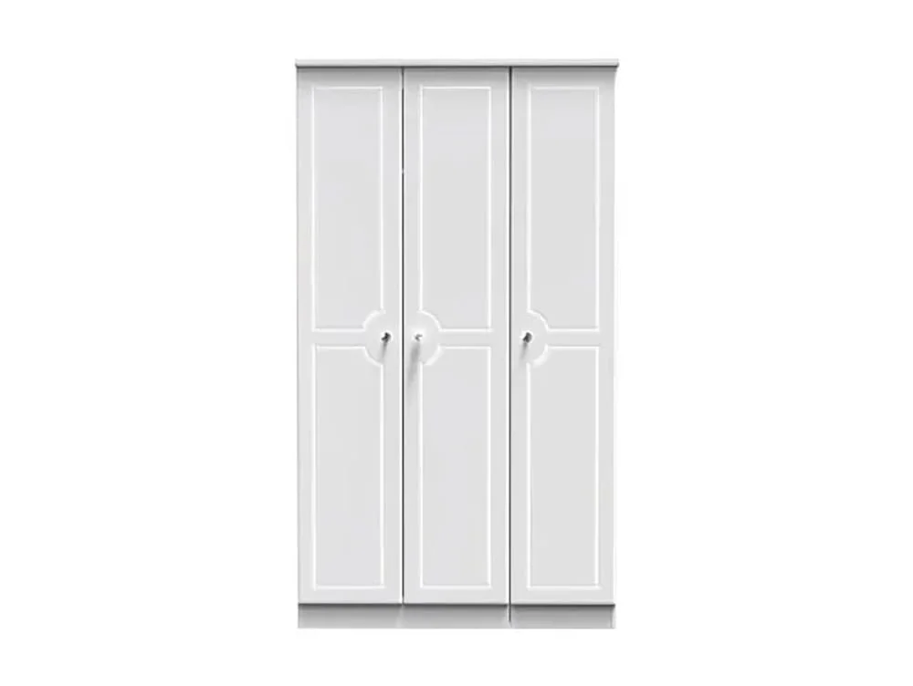 Welcome Welcome Balmoral White High Gloss 3 Door Tall Triple Wardrobe (Assembled)