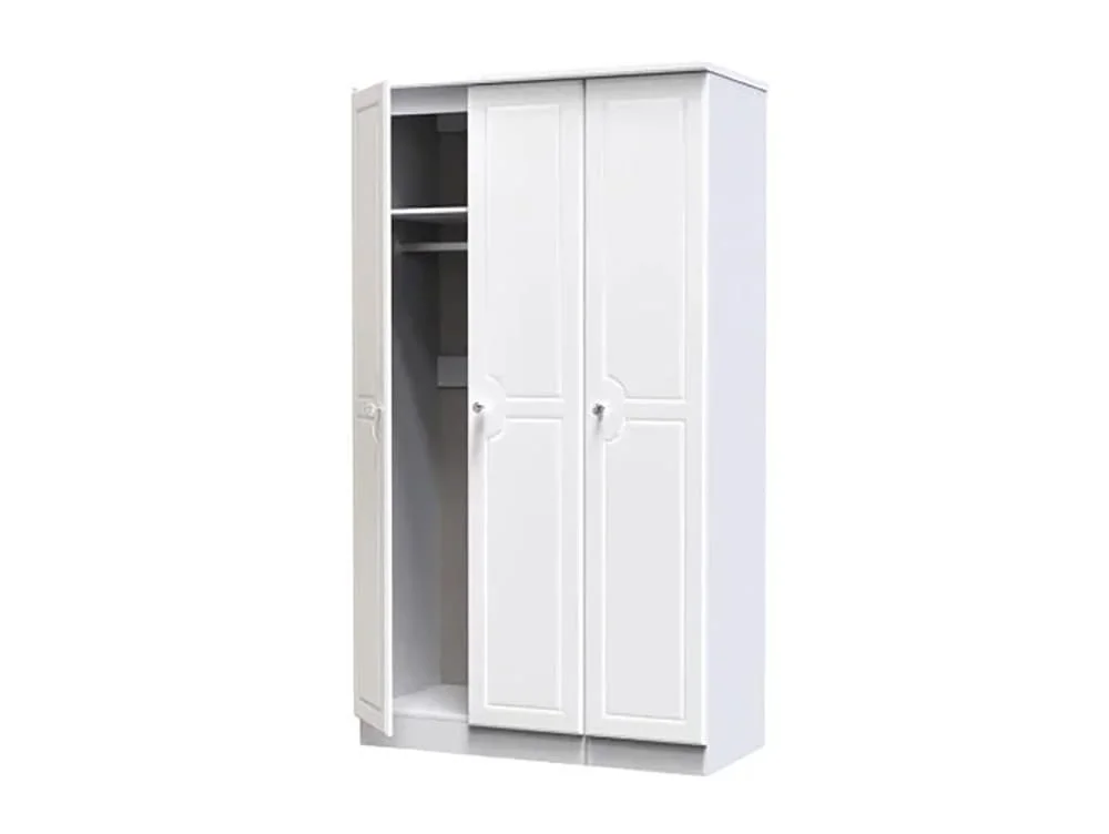 Welcome Welcome Balmoral White High Gloss 3 Door Tall Triple Wardrobe (Assembled)