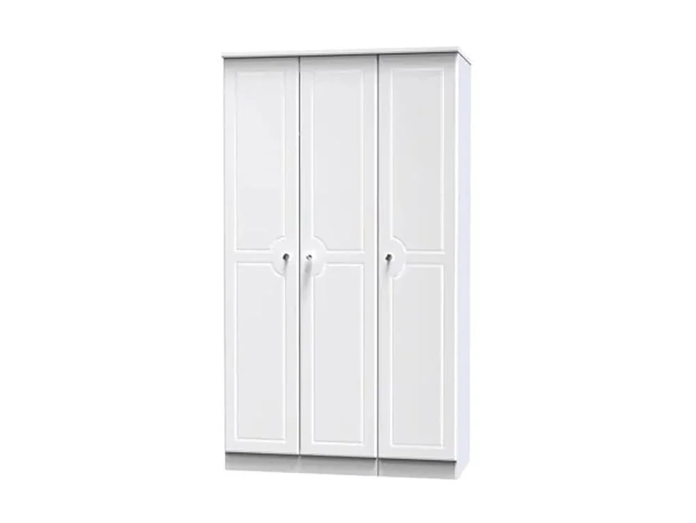 Welcome Welcome Balmoral White High Gloss 3 Door Tall Triple Wardrobe (Assembled)