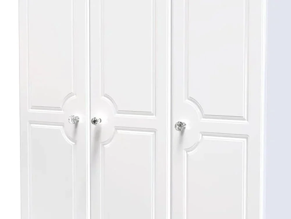 Welcome Welcome Balmoral White High Gloss 3 Door Tall Triple Wardrobe (Assembled)
