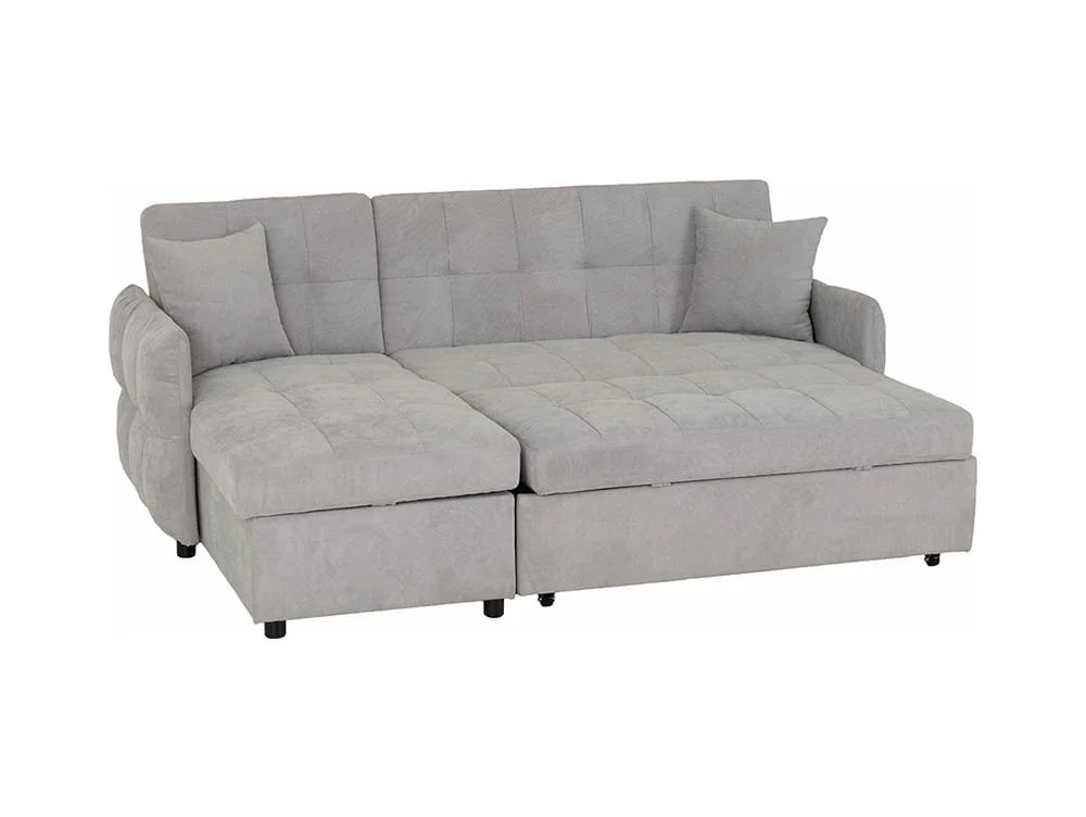 Seconique Seconique Chelsea Silver Grey Fabric Corner Sofa Bed