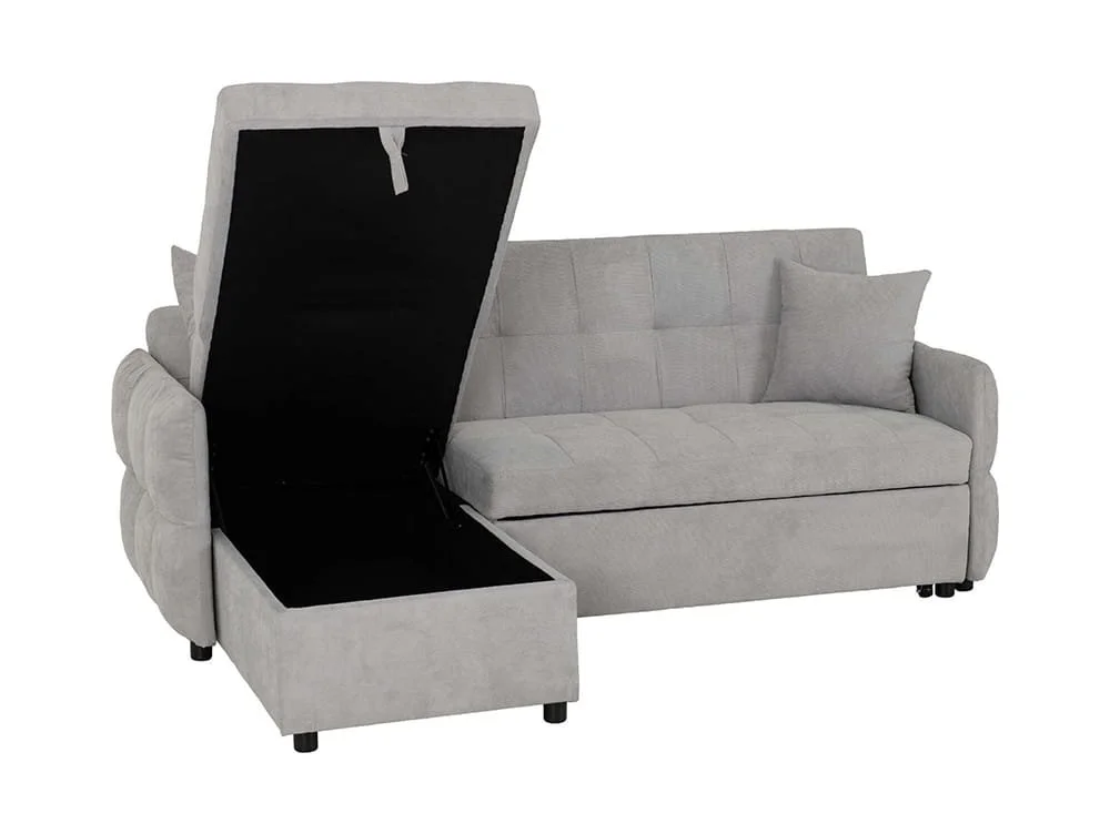 Seconique Seconique Chelsea Silver Grey Fabric Corner Sofa Bed