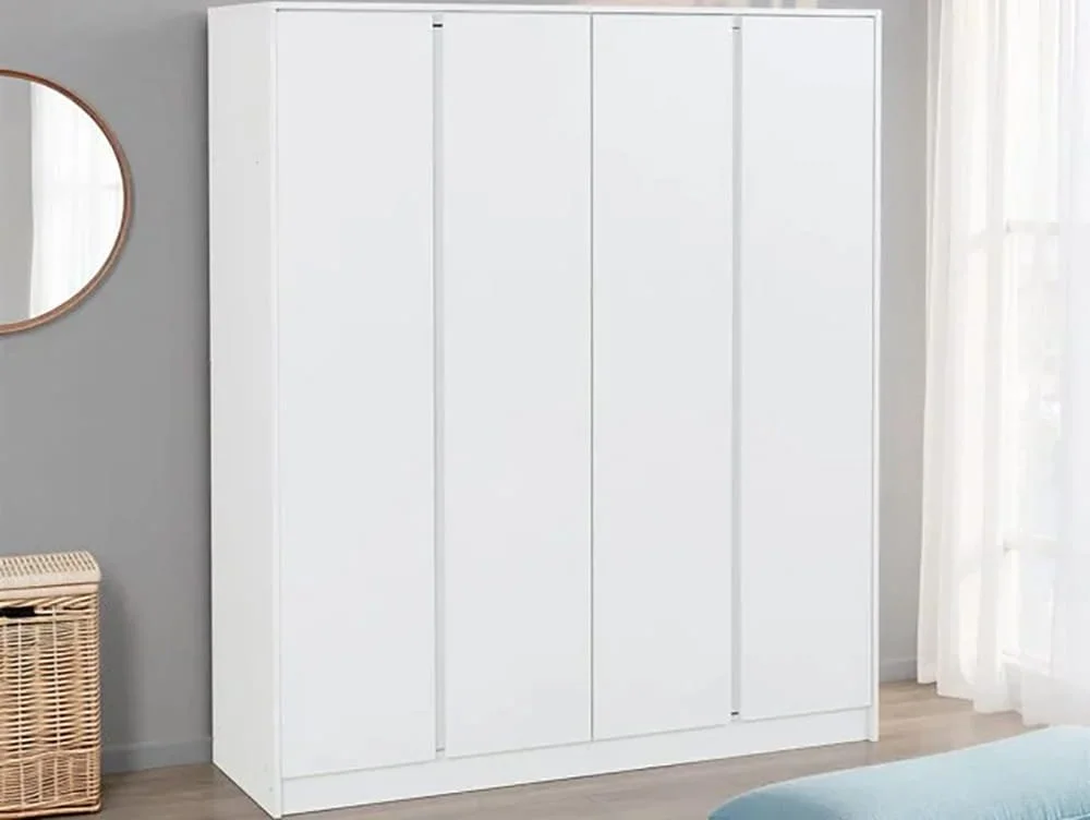 Seconique Seconique Malvern White 4 Door Wardrobe