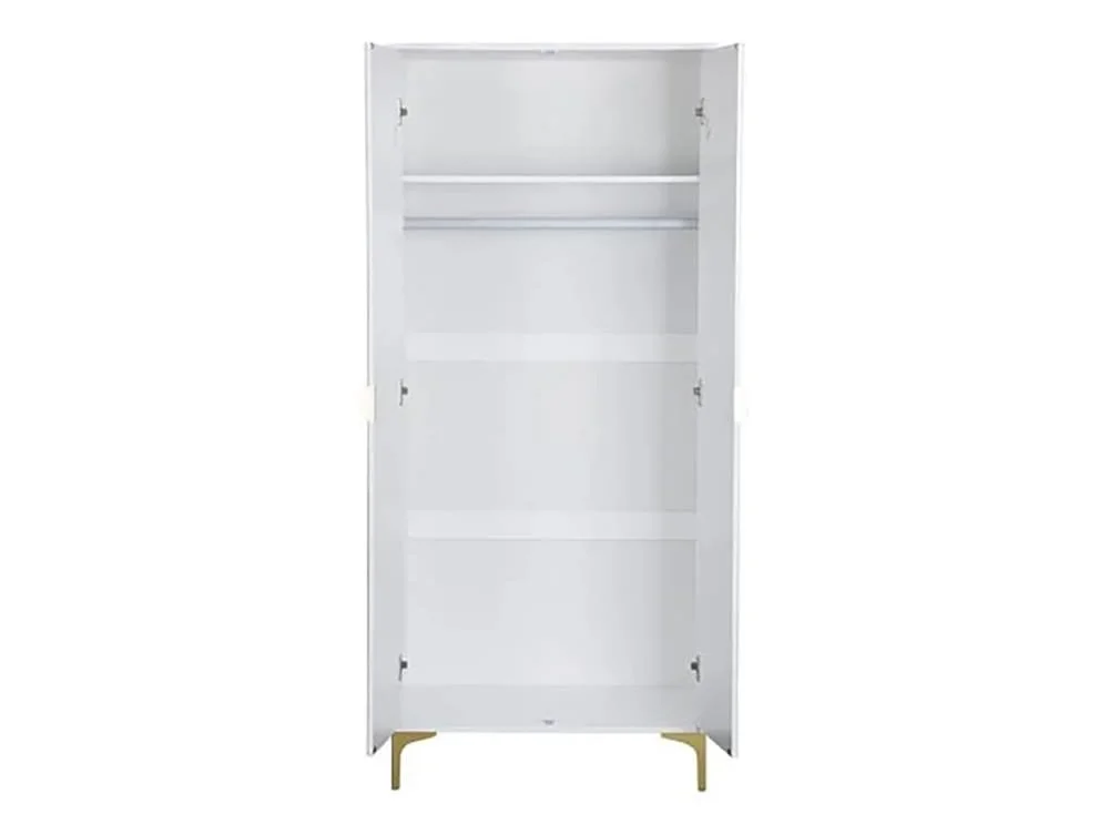 Seconique Seconique Miami White and Gold 2 Door Wardrobe