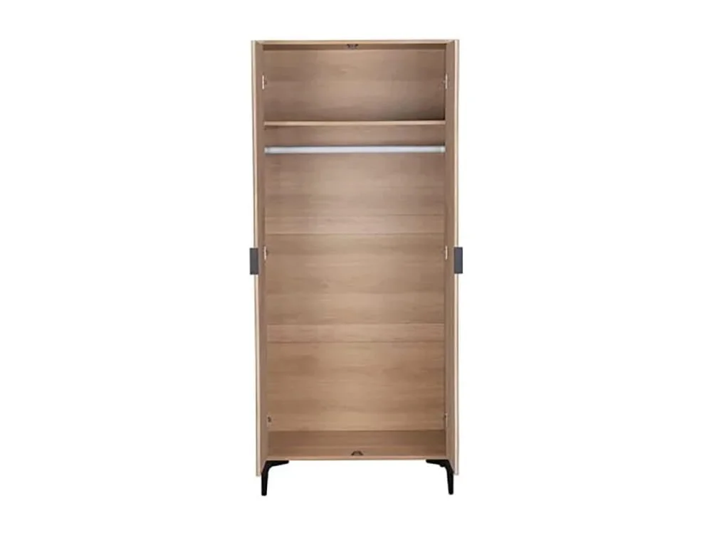 Seconique Seconique Miami Oak and Black 2 Door Wardrobe