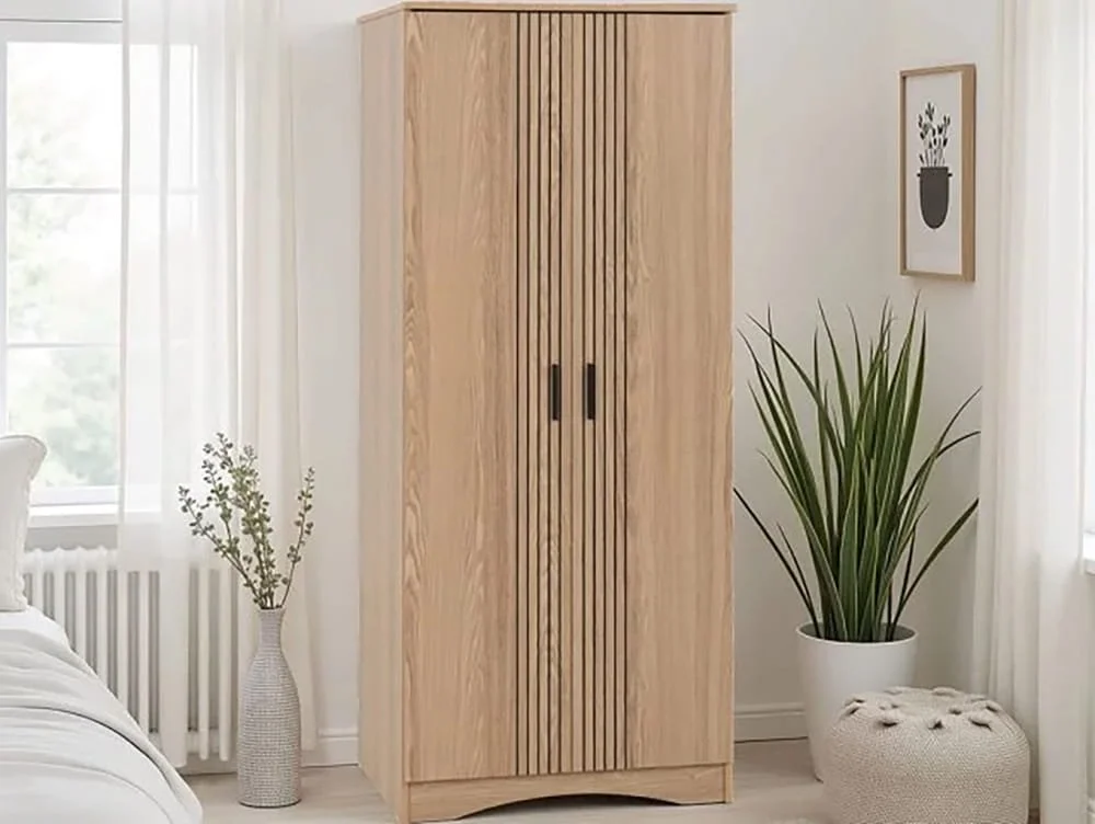 Seconique Seconique Tessa Natural Oak 2 Door Wardrobe