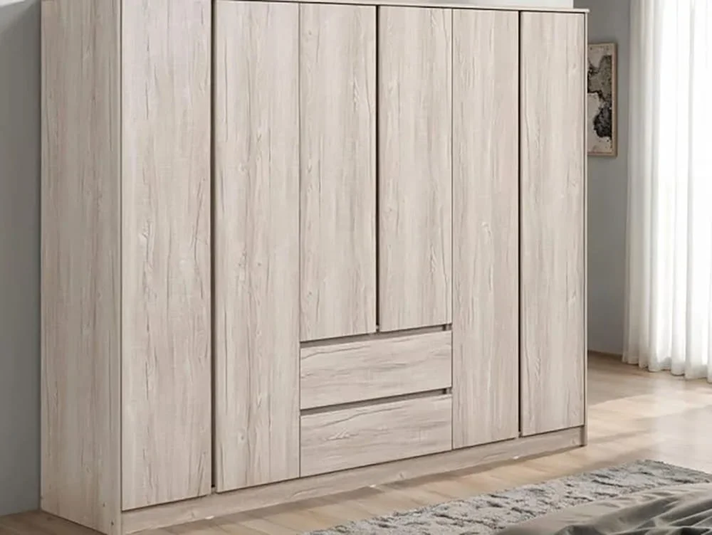 Seconique Seconique Malvern Urban Snow 6 Door 2 Drawer Wardrobe