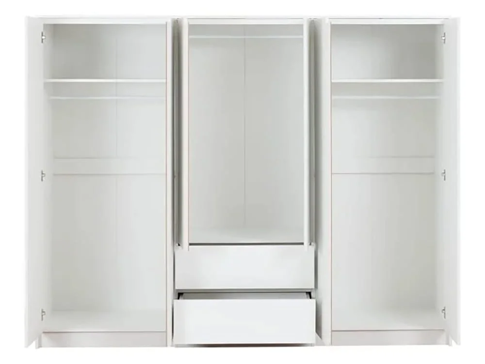 Seconique Seconique Malvern White 6 Door 2 Drawer Wardrobe