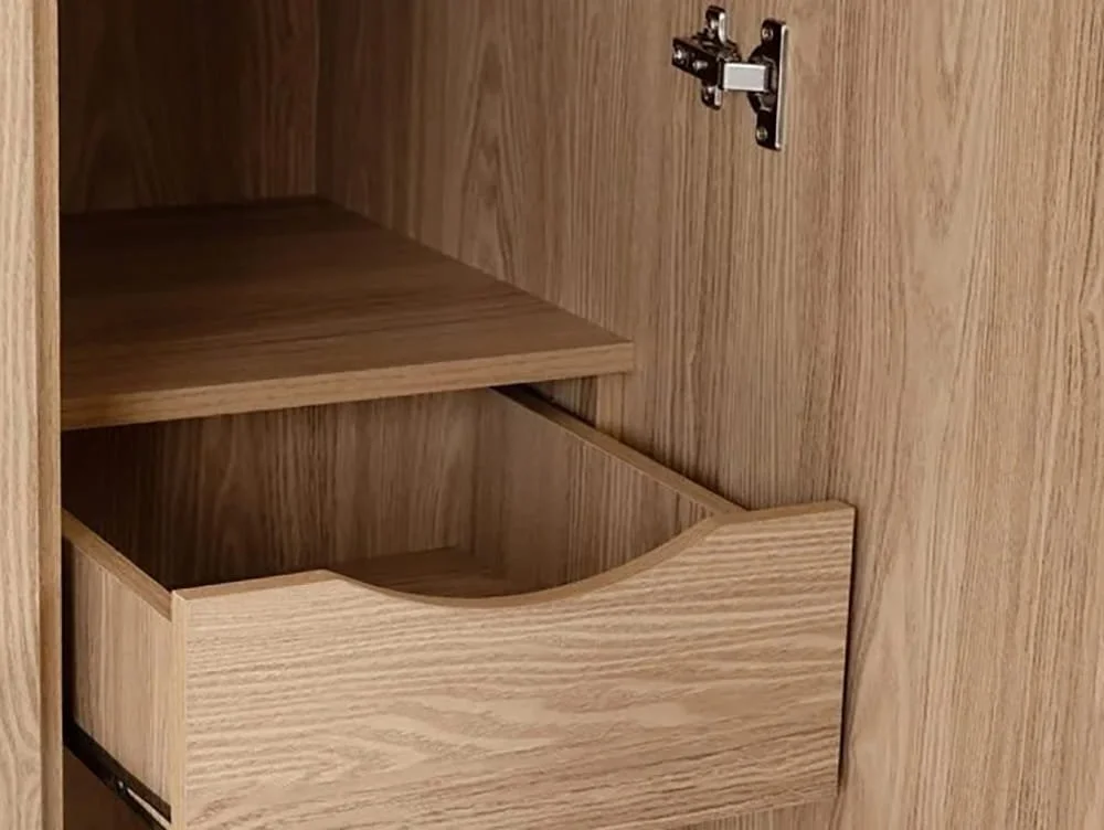 Seconique Seconique Tessa Natural Oak 3 Door Mirrored Wardrobe