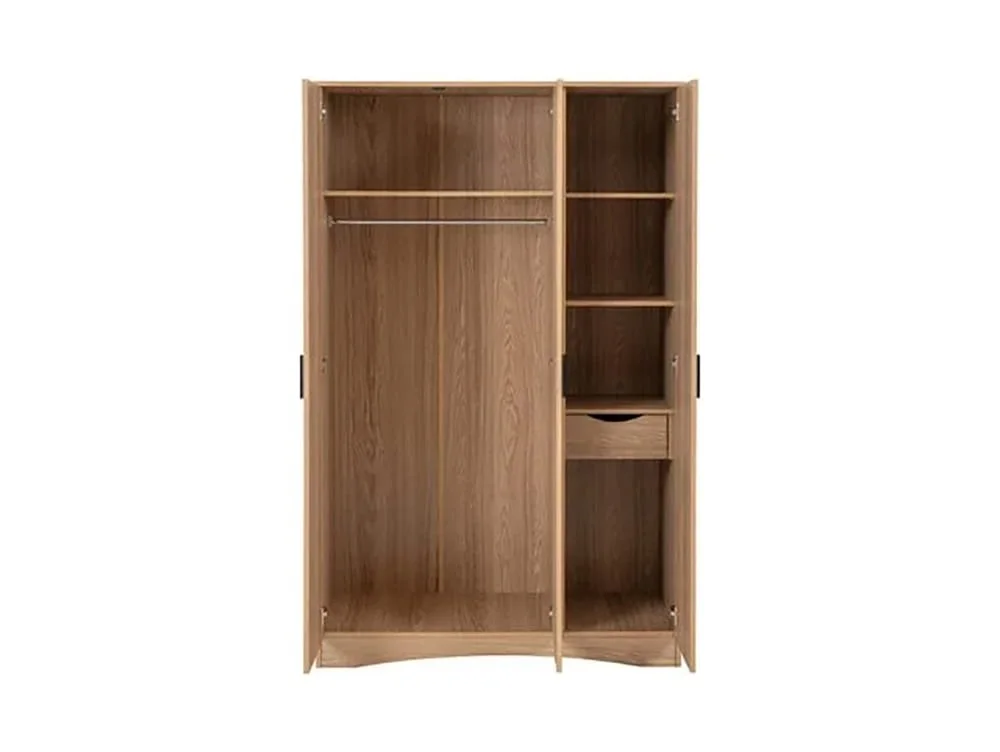 Seconique Seconique Tessa Natural Oak 3 Door Mirrored Wardrobe