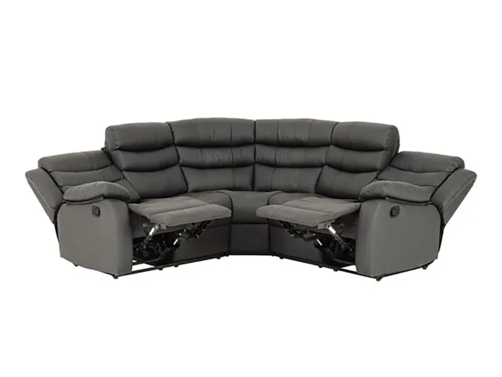 Seconique Seconique Roma Grey Faux Leather Corner Recliner Sofa