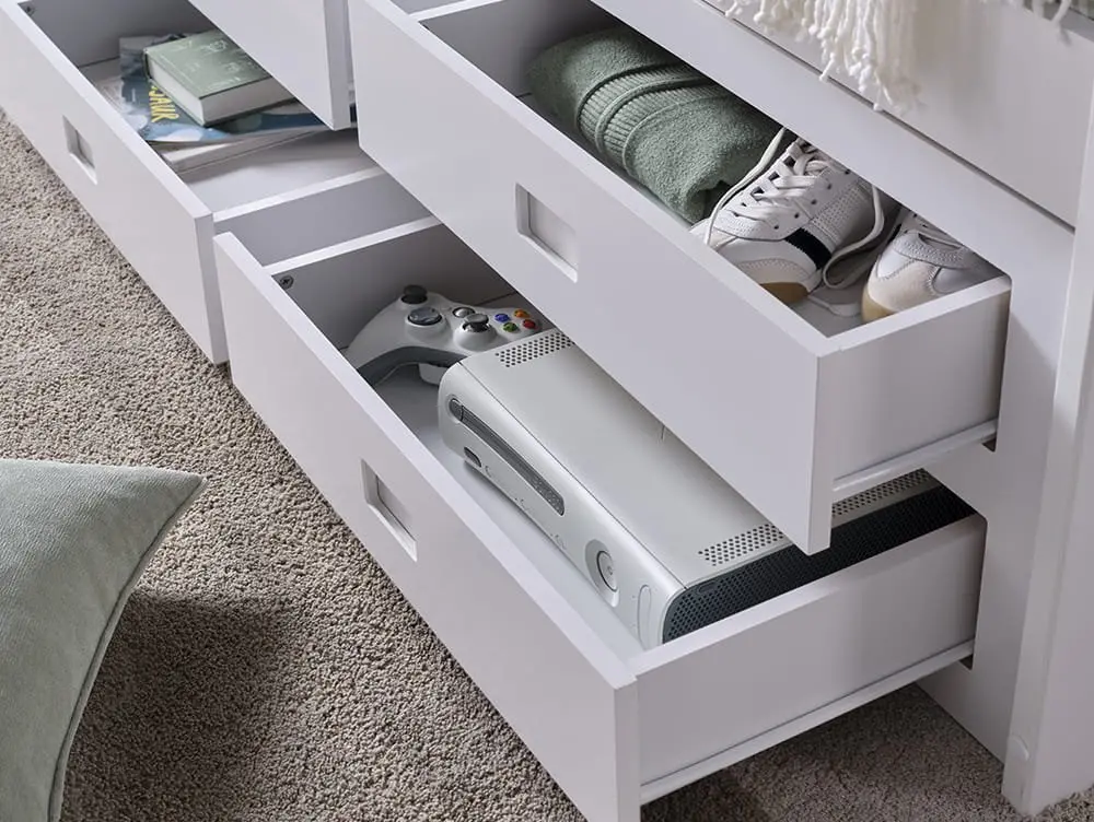 Bedmaster Bedmaster Nova White 6 Drawer Wooden Bed Frame