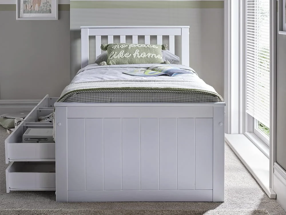 Bedmaster Bedmaster Nova White 6 Drawer Wooden Bed Frame