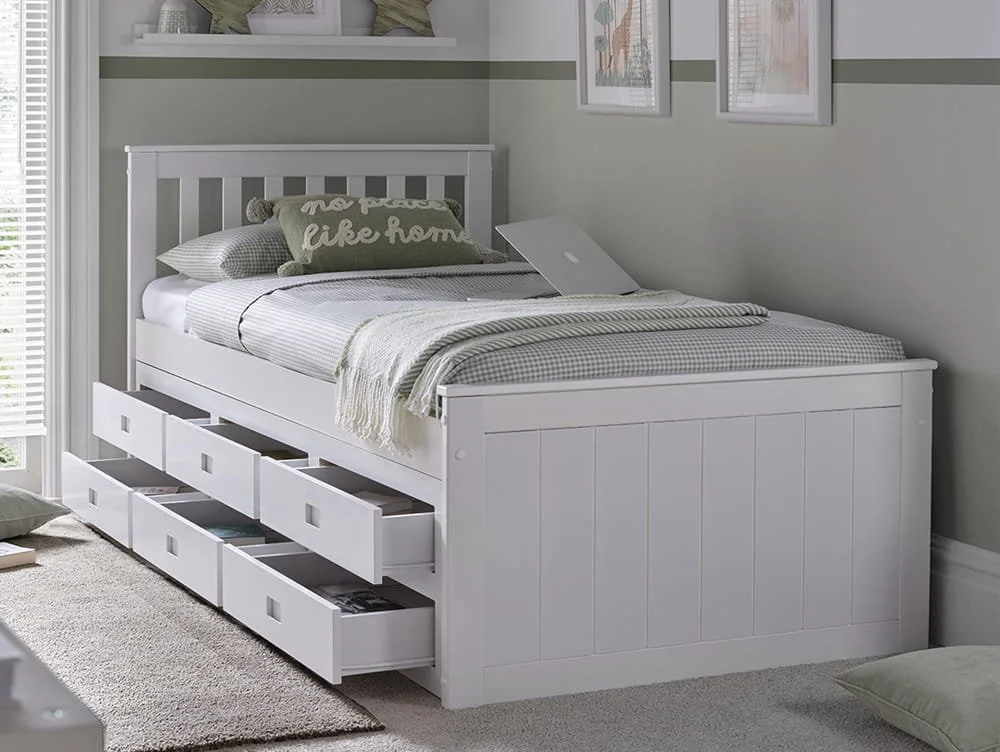 Bedmaster Bedmaster Nova White 6 Drawer Wooden Bed Frame