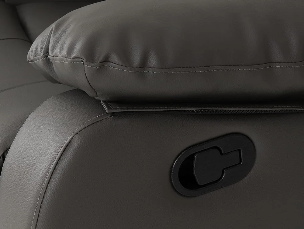 Seconique Seconique Roma Grey Faux leather 2 Seater Recliner Sofa