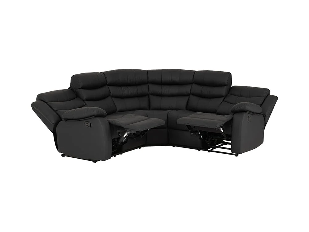 Seconique Seconique Roma Black Faux Leather Corner Recliner Sofa