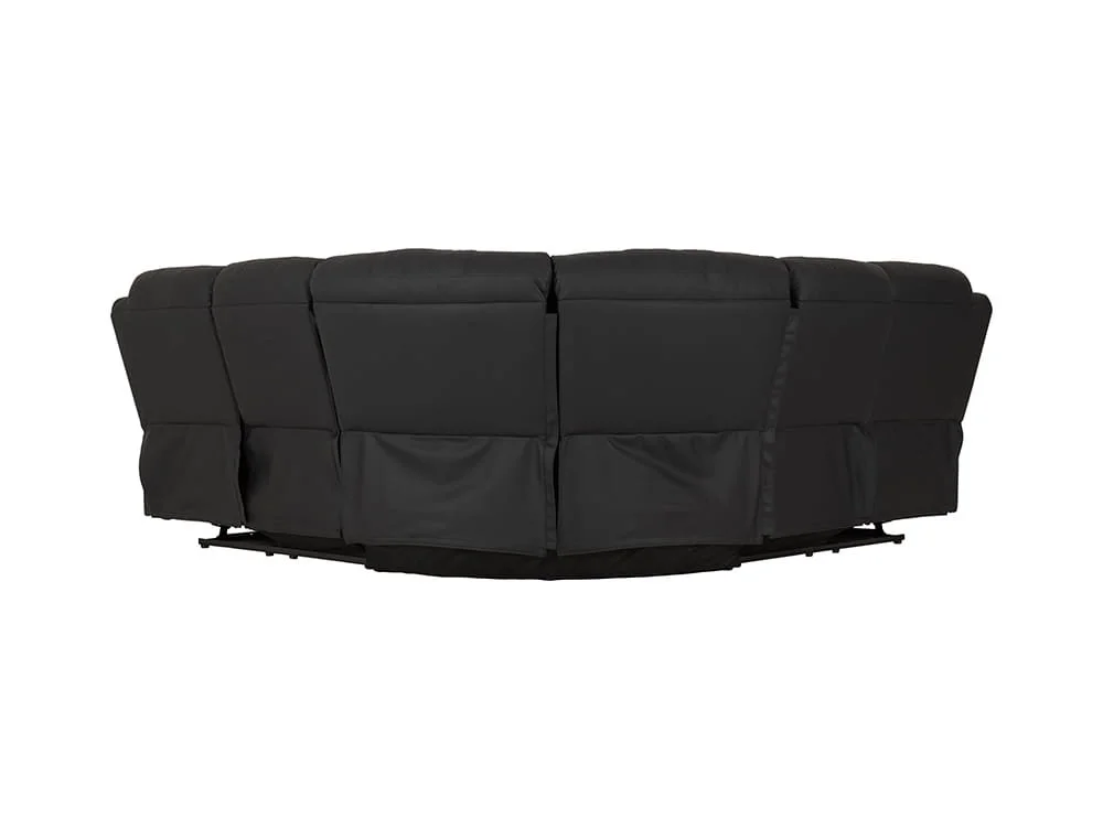 Seconique Seconique Roma Black Faux Leather Corner Recliner Sofa