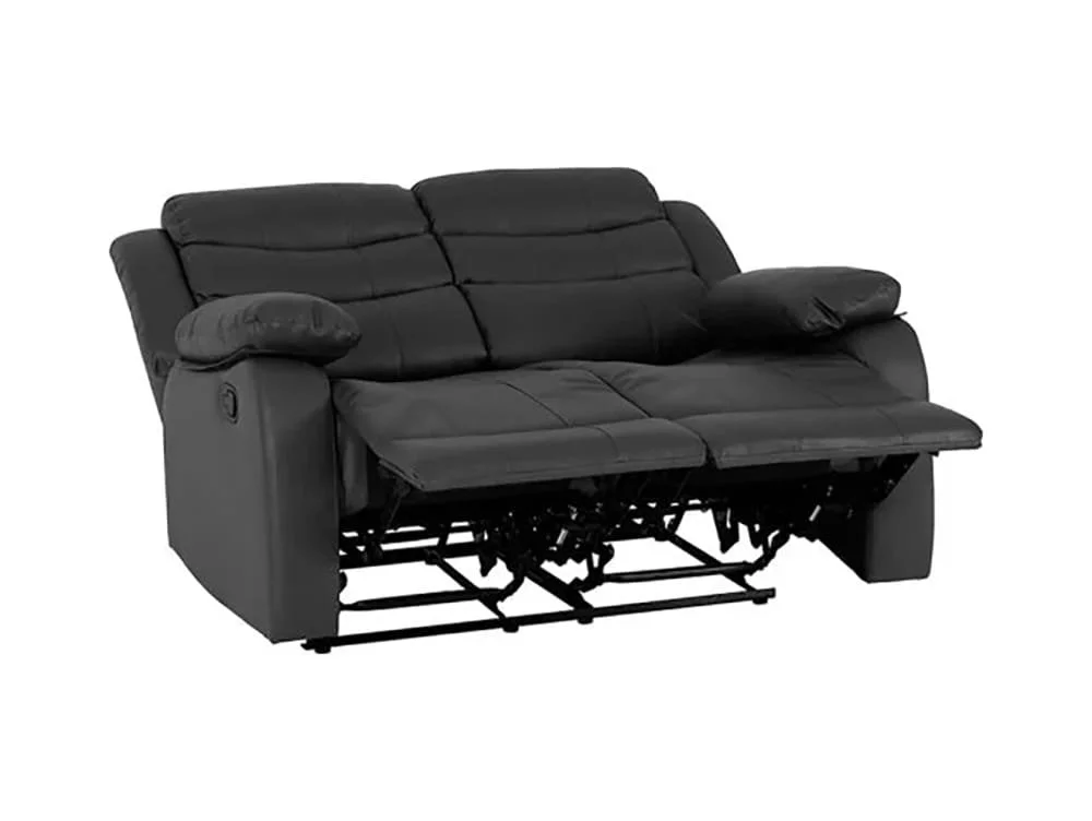 Seconique Seconique Roma Black Faux Leather 2 Seater Recliner Sofa