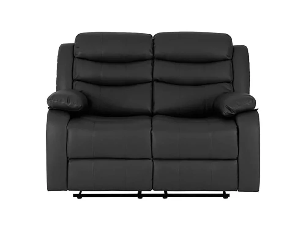 Seconique Seconique Roma Black Faux Leather 2 Seater Recliner Sofa