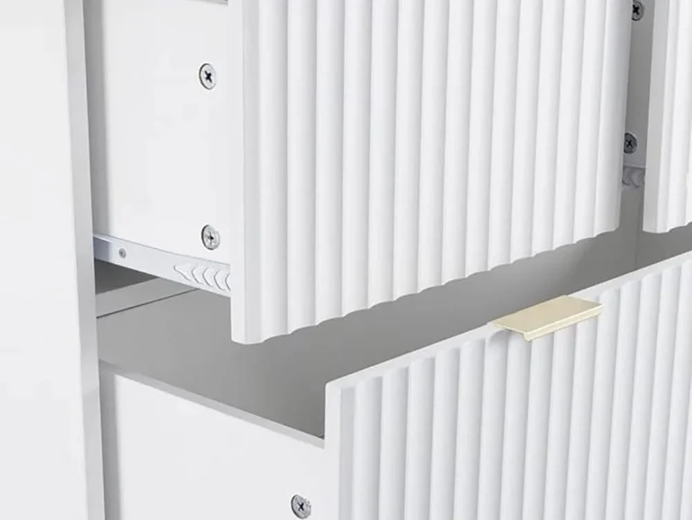 Seconique Seconique Miami White and Gold 3+2 Drawer Chest of Drawers