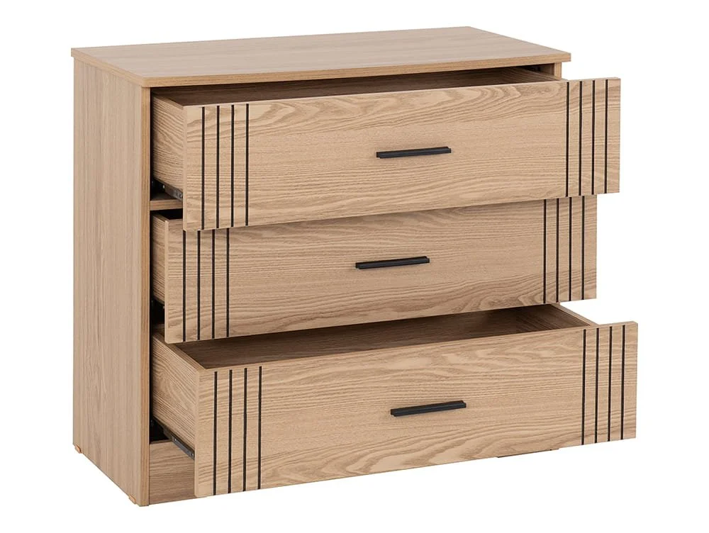 Seconique Seconique Tessa Natural Oak 3 Drawer Chest of Drawers