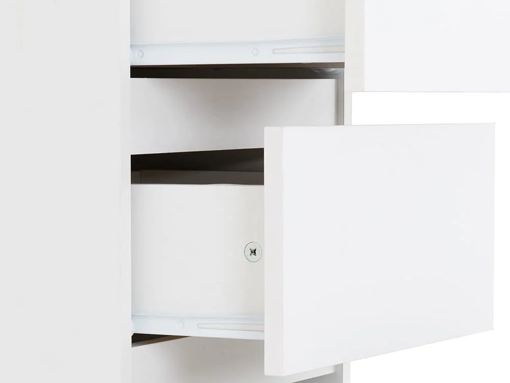 Seconique Seconique Malvern White 5 Drawer Narrow Chest of Drawers