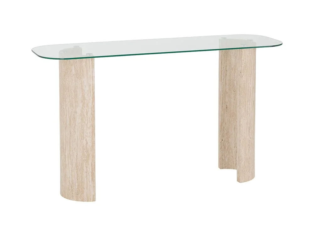 Seconique Seconique Modena Glass and Cream Marble Console Table