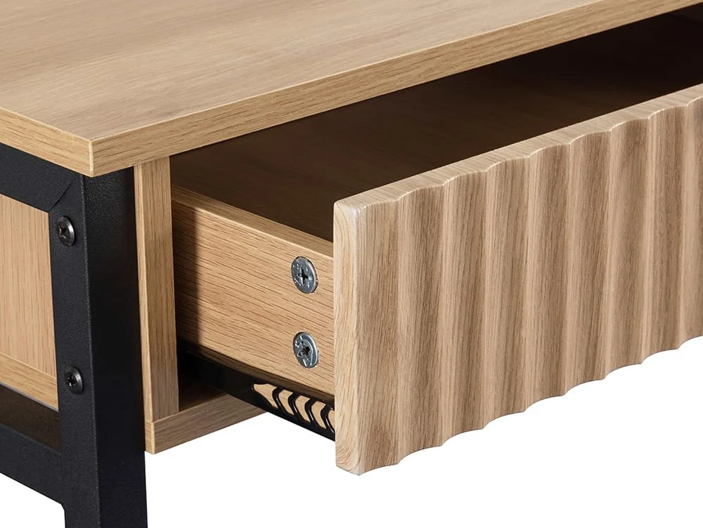 Seconique Seconique Miami Oak and Black 2 Drawer Console Table
