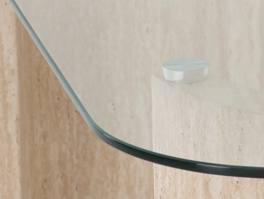 Seconique Seconique Modena Glass and Cream Marble Coffee Table