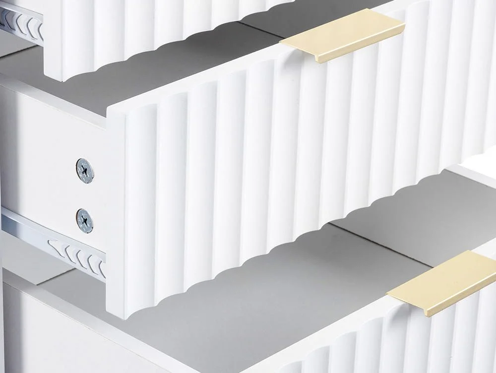 Seconique Seconique Miami White and Gold 3 Drawer Bedside Table