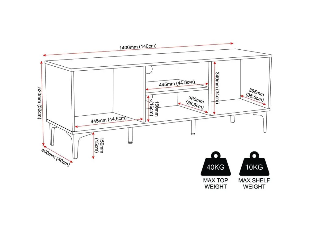 Seconique Seconique Miami Oak and Black 2 Door TV Cabinet