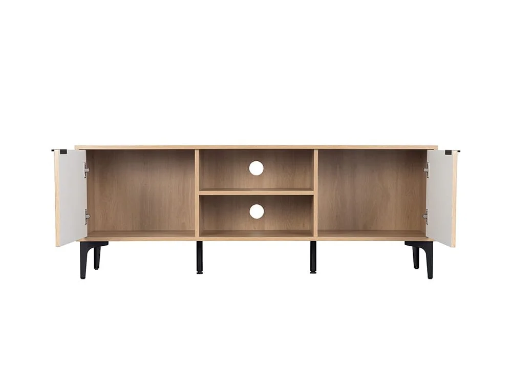 Seconique Seconique Miami Oak and Black 2 Door TV Cabinet